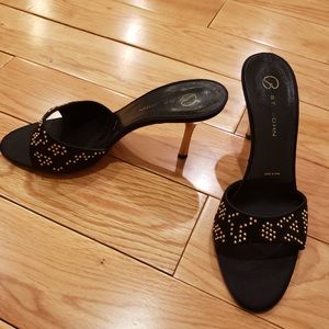 Never worn St. John black kitten heels